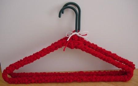 Red Crocheted Covered Hangers Item #HG005