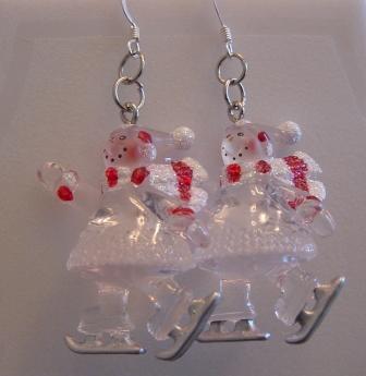 Clear Skating Snow Lady Earrings Item #E-C007