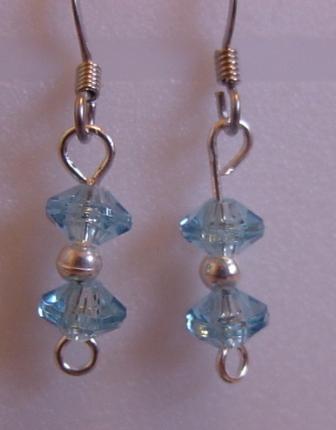 Light Blue & Silver earrings - Item #E021