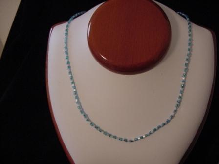 Light blue & white beaded necklace