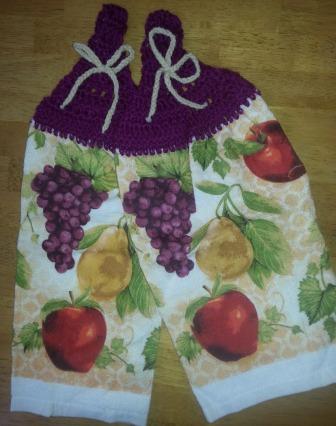 2 Dish Towel Set Set Fruit w/Purple Top Item #TS003
