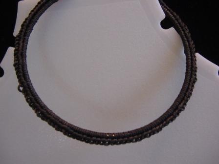 Black Crocheted Bangle Bracelet Item #CrBl002