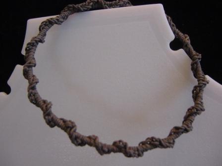 Gray Twisted Crocheted Bangle Bracelet Item #CrBl003